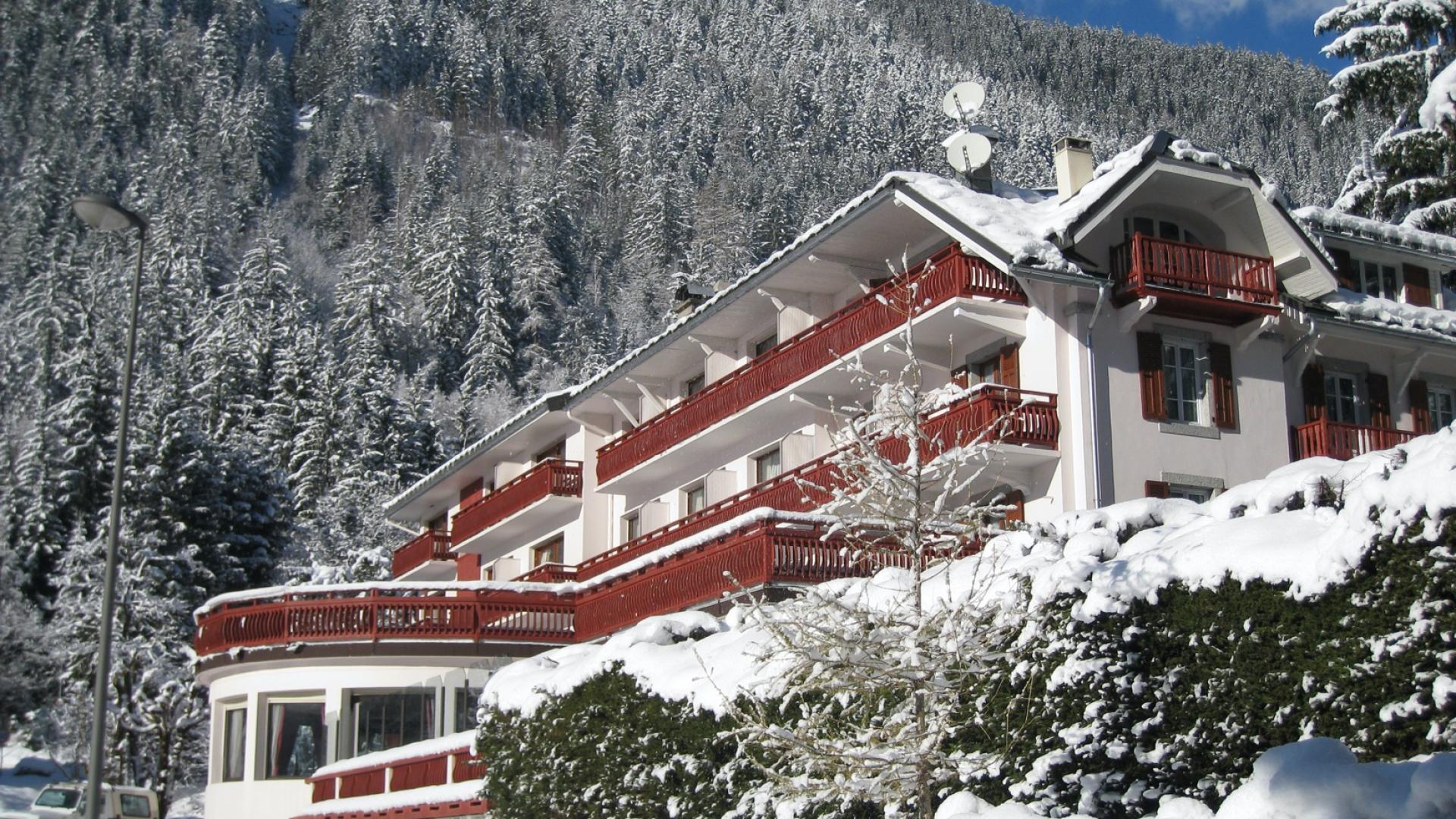 chalet hotel La sapinière à Chamonix en hiver